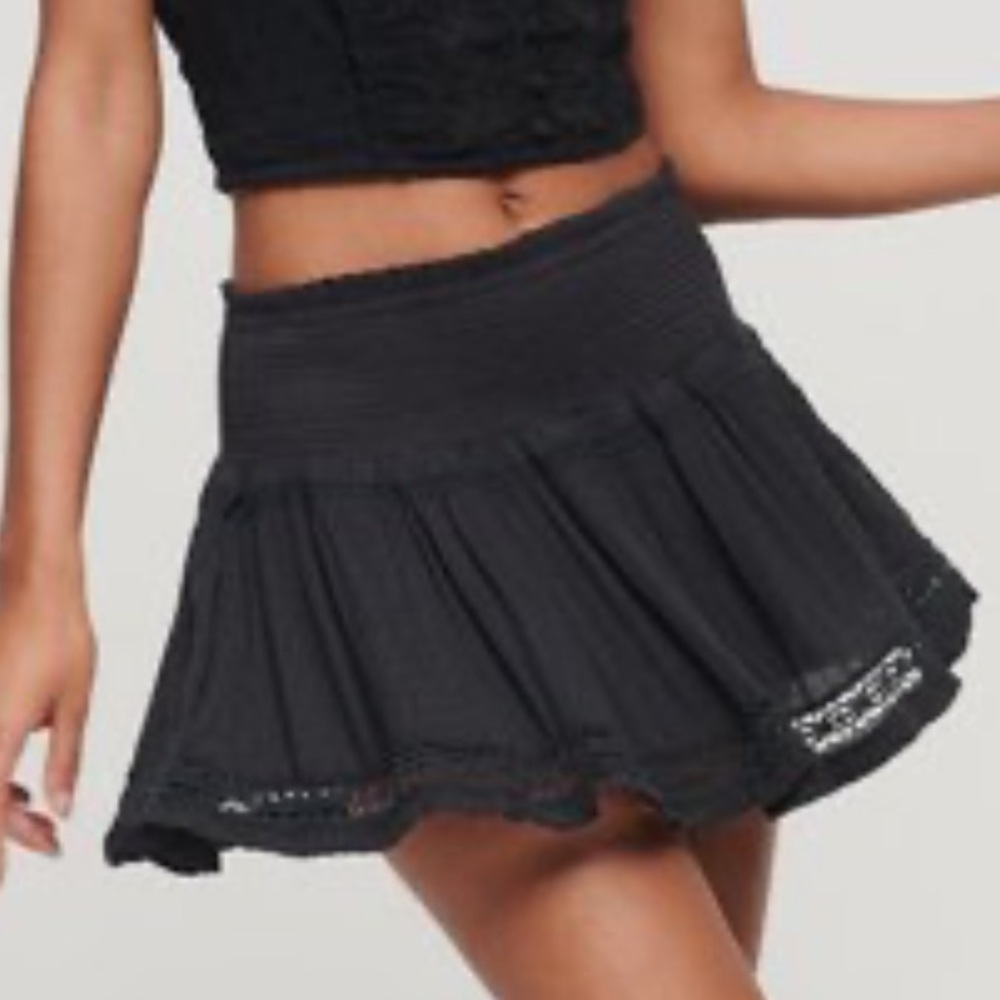 Superdry Vintage Alana Rara Mini Skirt Black NWT Size 2 Y2K